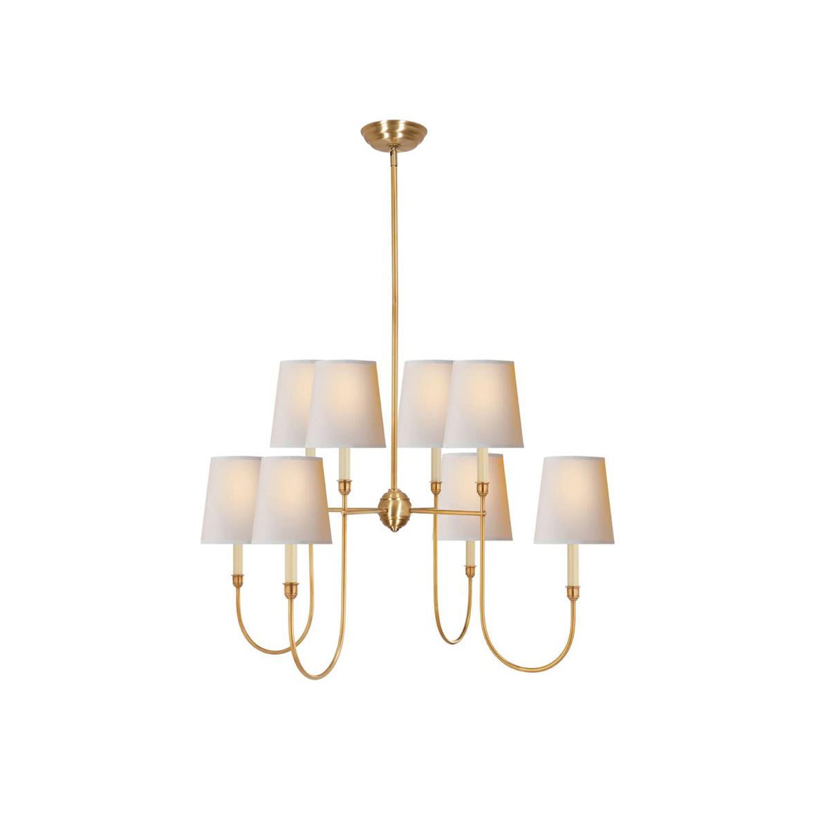 Lustra Chandelier Vendome Brass White Shade-Neutral Decor