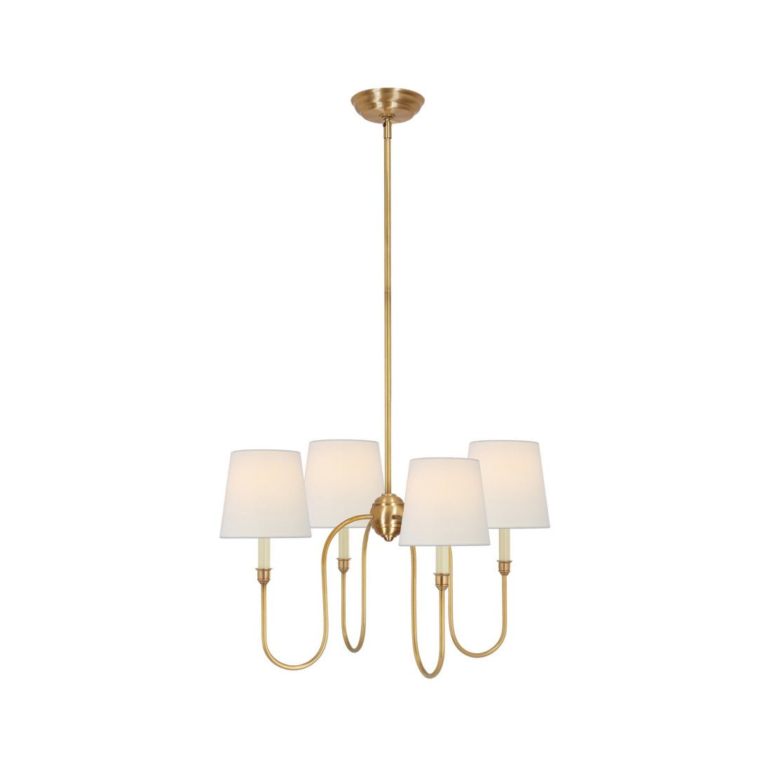 Lustra Chandelier Vendome Brass White Shade-Neutral Decor