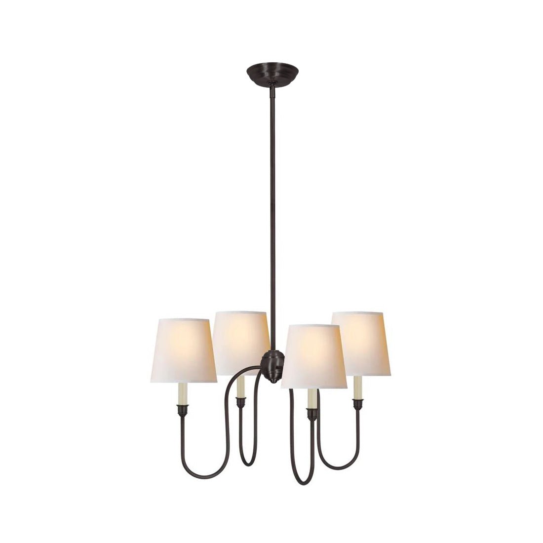 Lustra Chandelier Vendome Brass White Shade-Neutral Decor