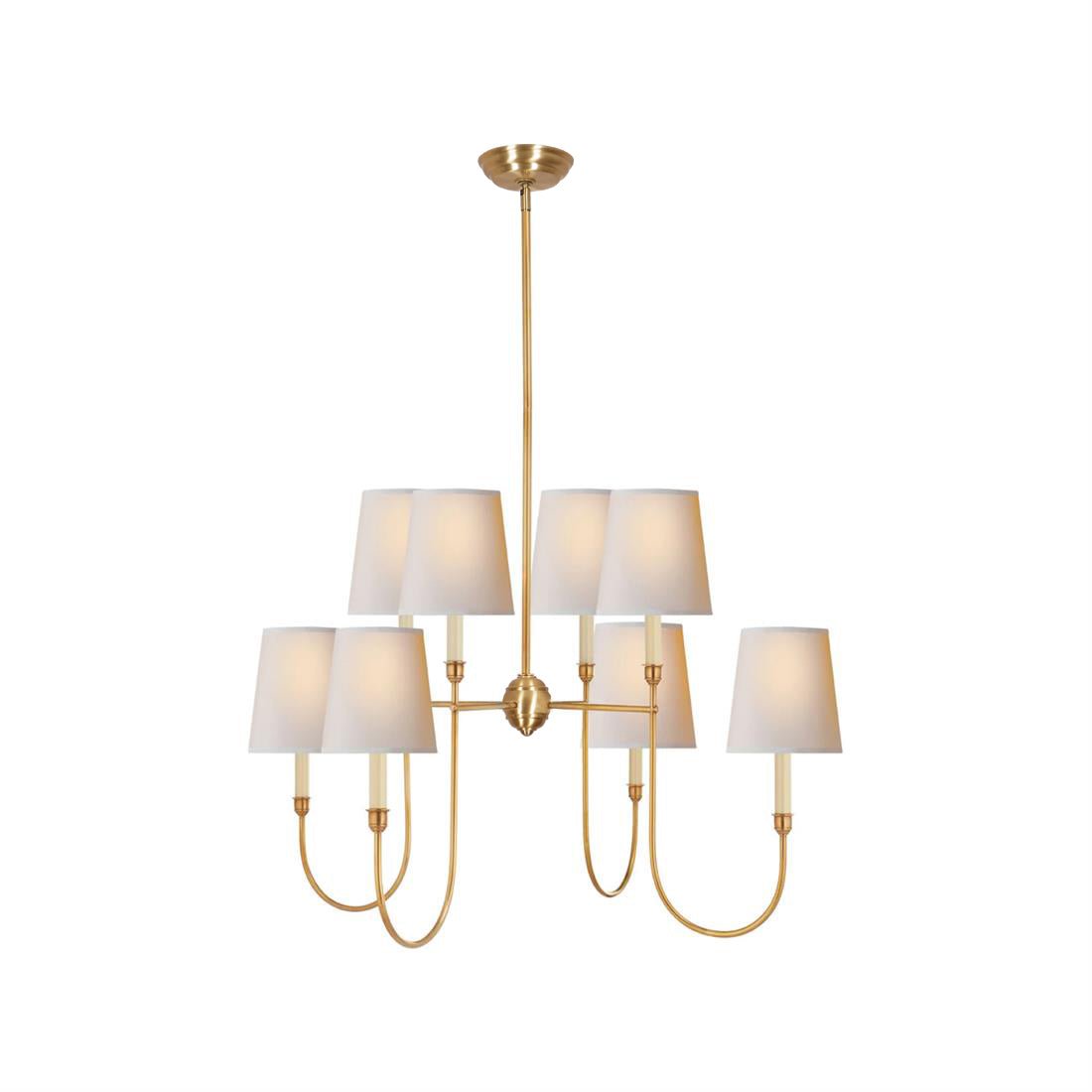 Lustra Chandelier Vendome Brass White Shade-Neutral Decor