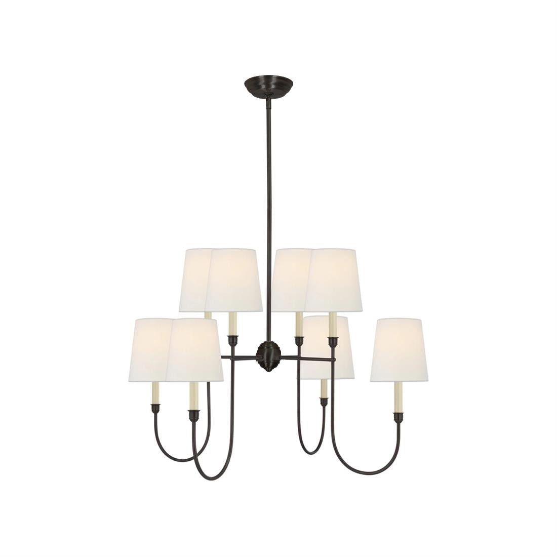 Lustra Chandelier Vendome Brass White Shade-Neutral Decor