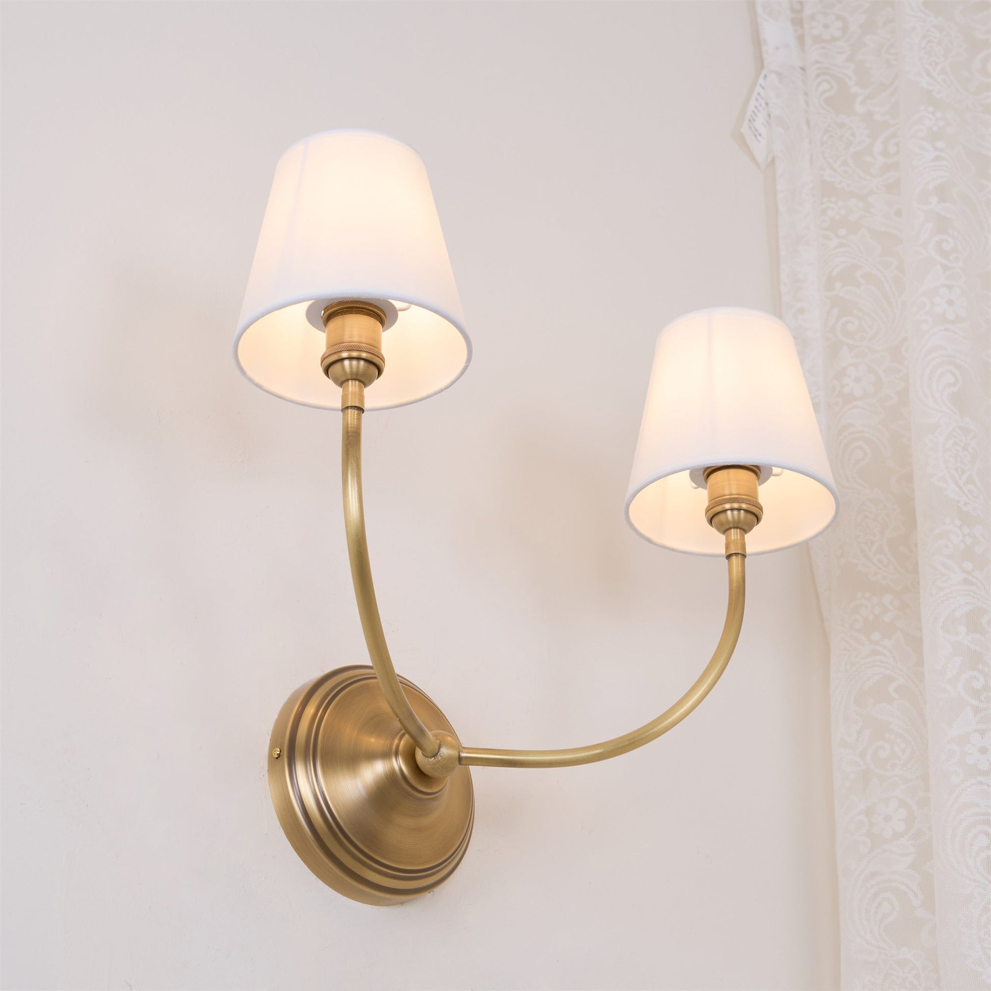 Victor Wall Lamp Black Bronze Fabric - Neutralighting