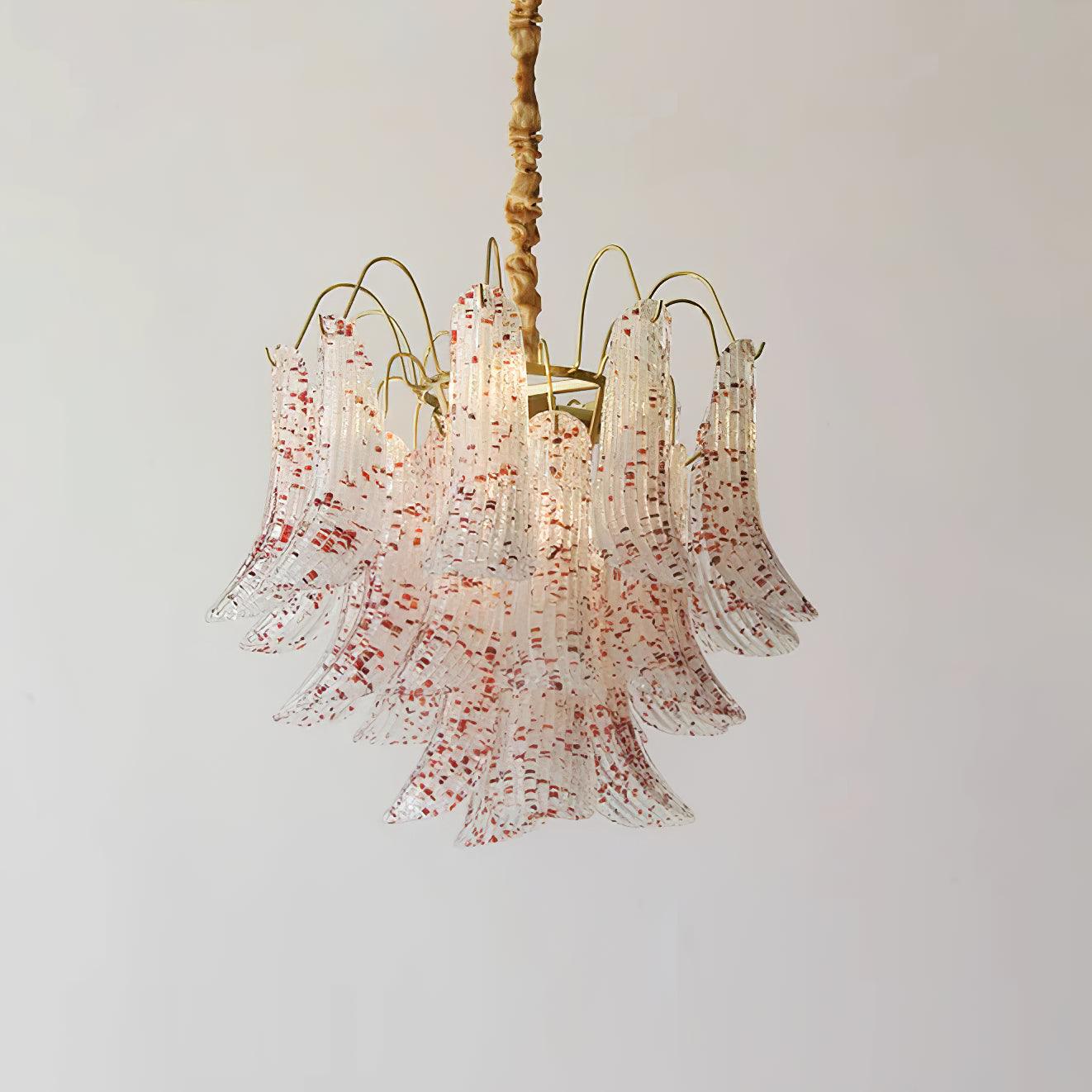Chandelier Glass Petals Metal Frame Colorful Artistic Ambience