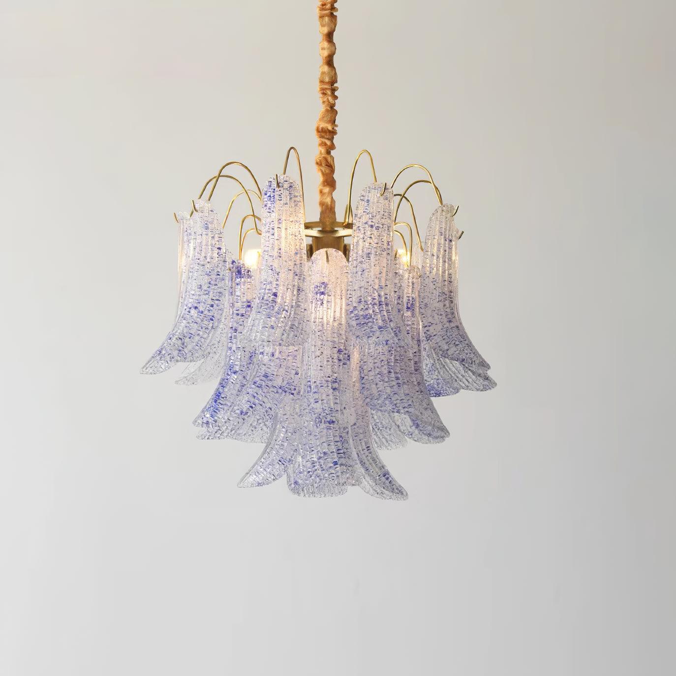 Chandelier Glass Petals Metal Frame Colorful Artistic Ambience