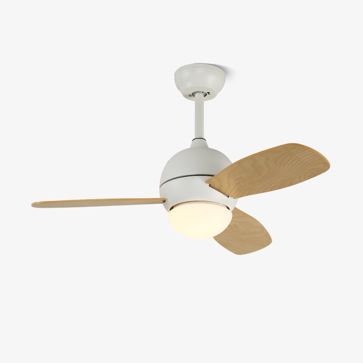 Nerina Minimalist White Wood Ceiling Fan Light-Neutral Decor