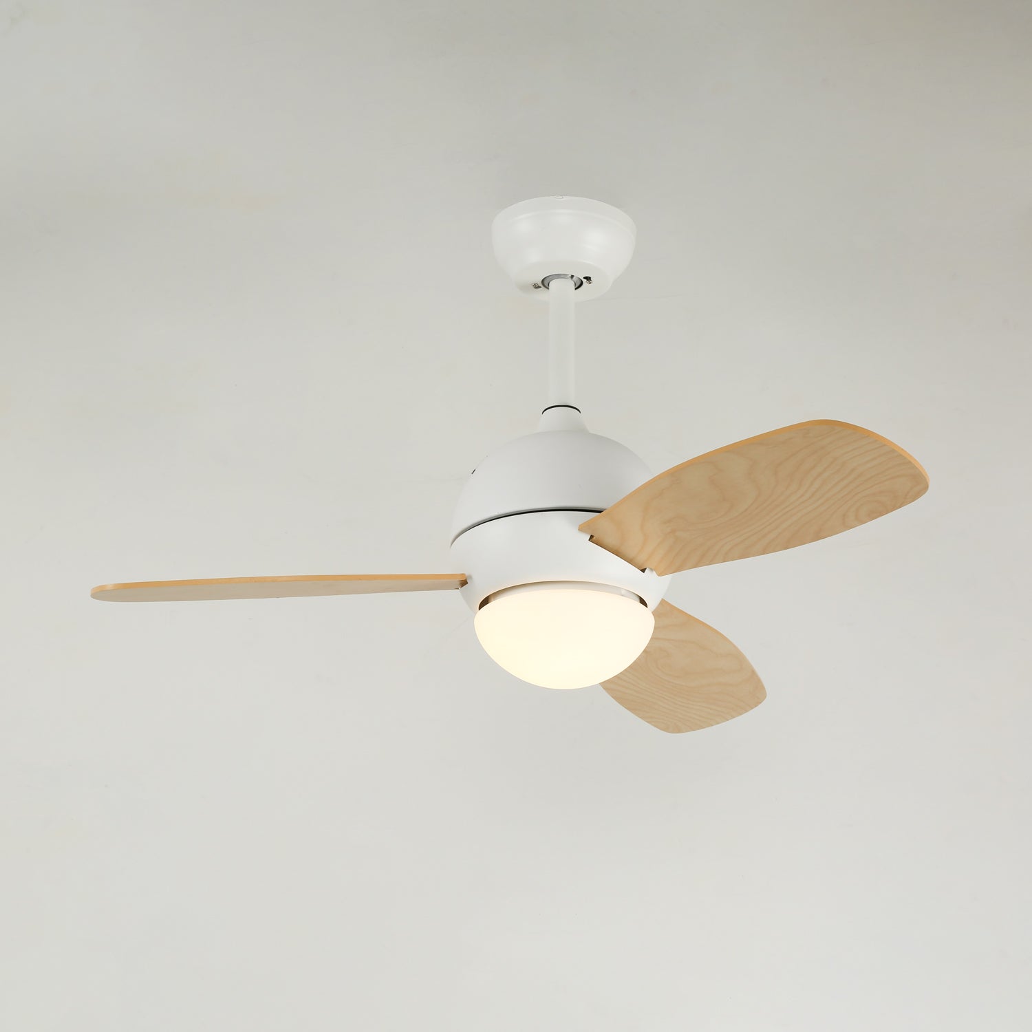 Nerina Minimalist White Wood Ceiling Fan Light-Neutral Decor