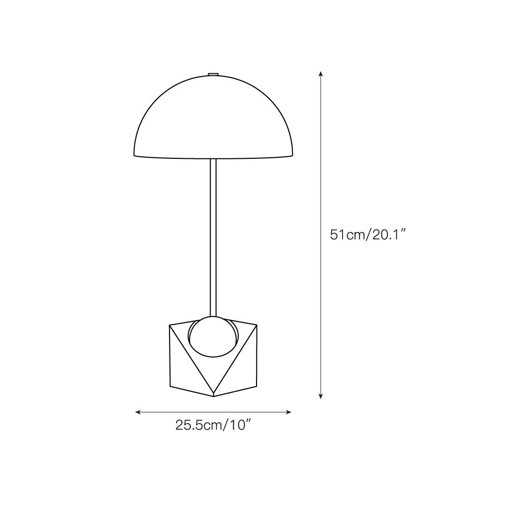 Venus Marble Table Lamp in a black finish on a side table.
