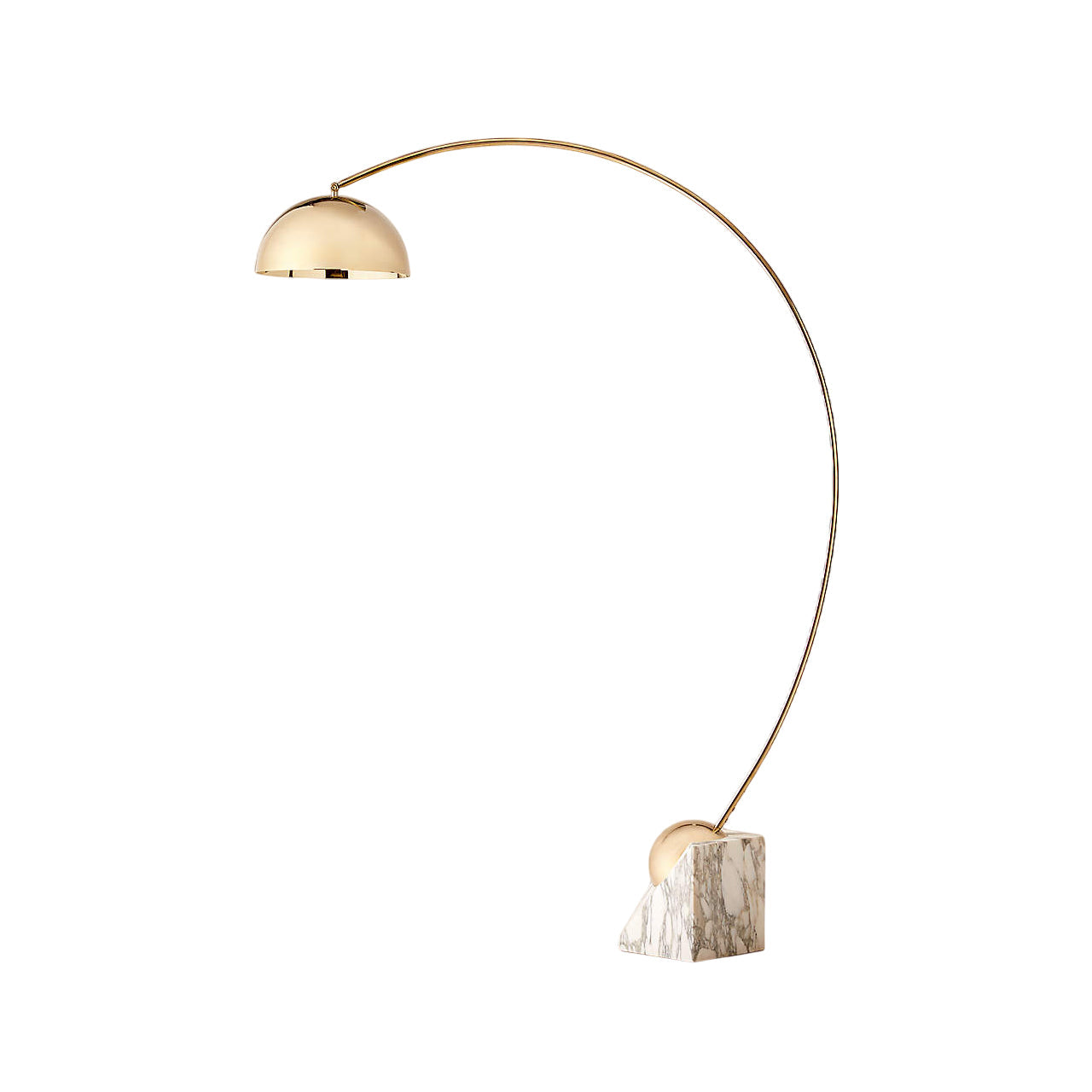 Venus Marble Floor Lamp with gold finish in a living room setting.