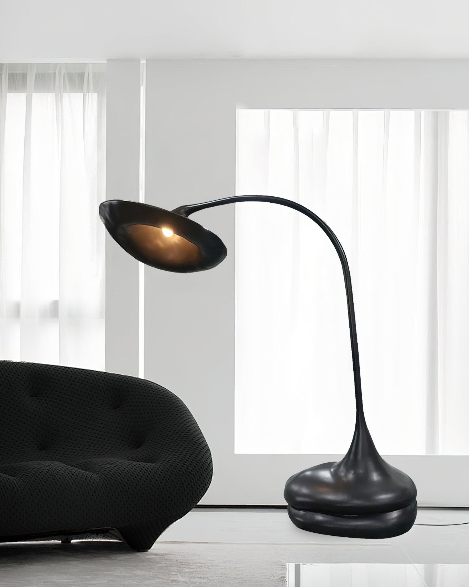 Elsilora Curved Black Desk Lamp-Neutral Decor