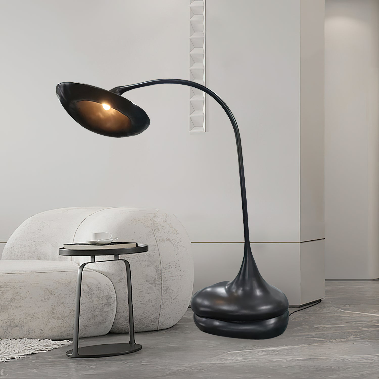 Elsilora Curved Black Desk Lamp-Neutral Decor