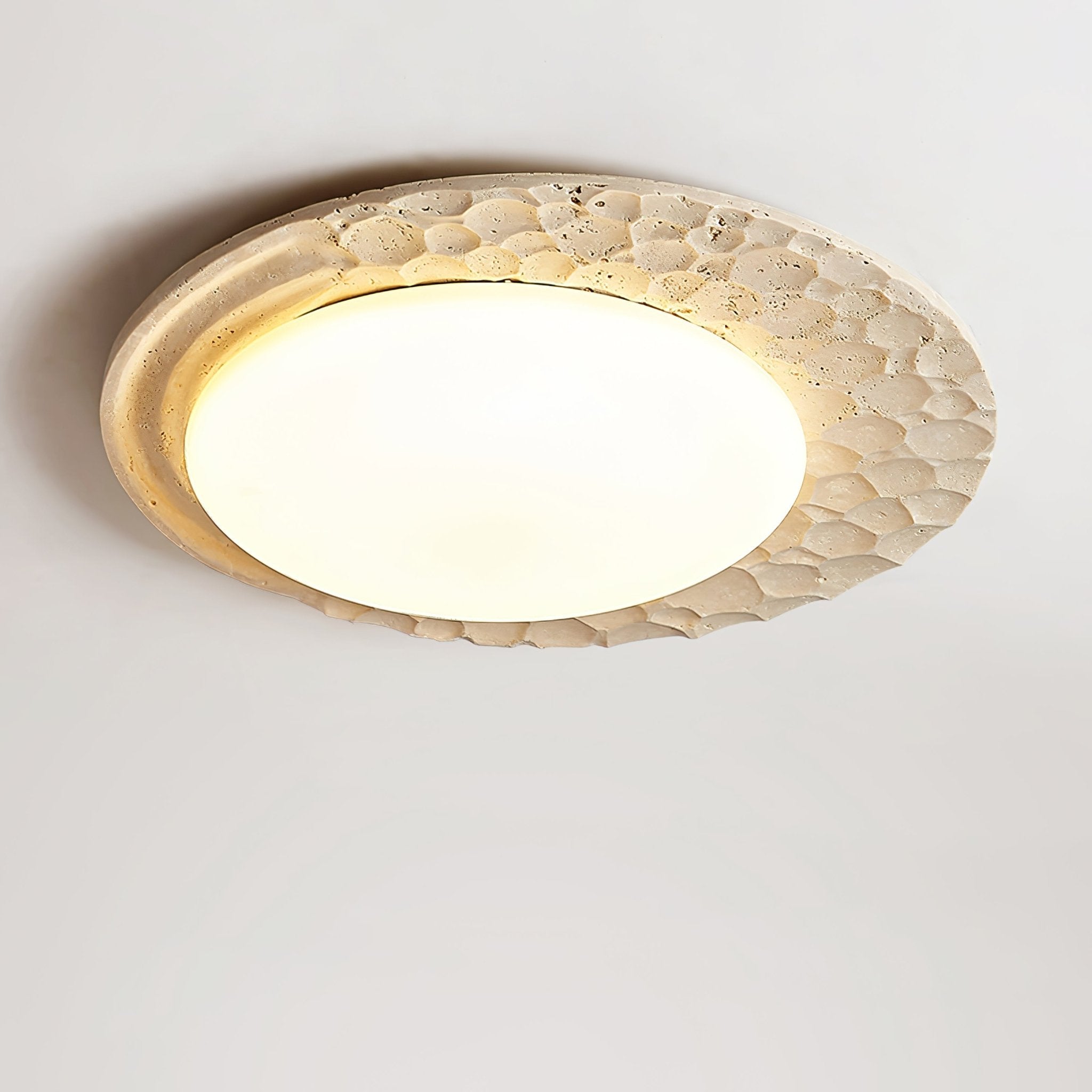 Ivsoris Textured Travertine Ceiling Light-Neutral Decor