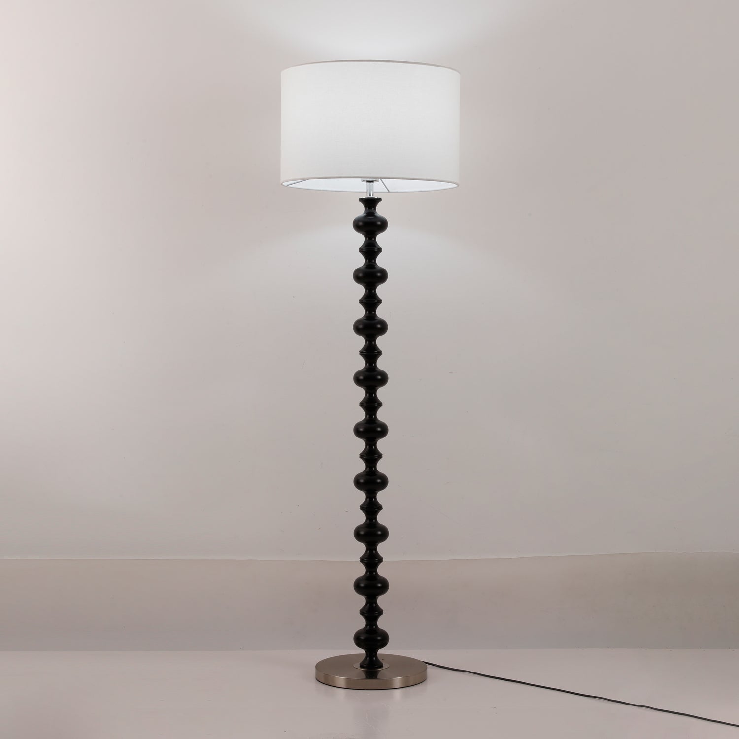 Eloisen Wood Fabric Minimalistic Floor Lamp-Neutral Decor
