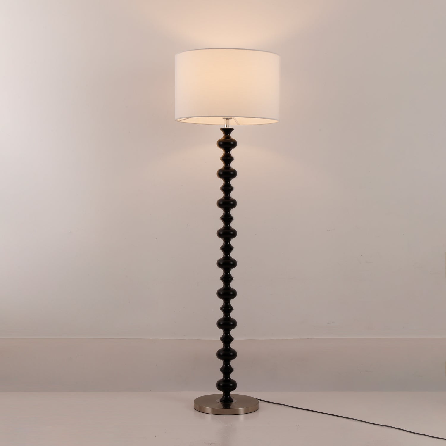 Eloisen Wood Fabric Minimalistic Floor Lamp-Neutral Decor