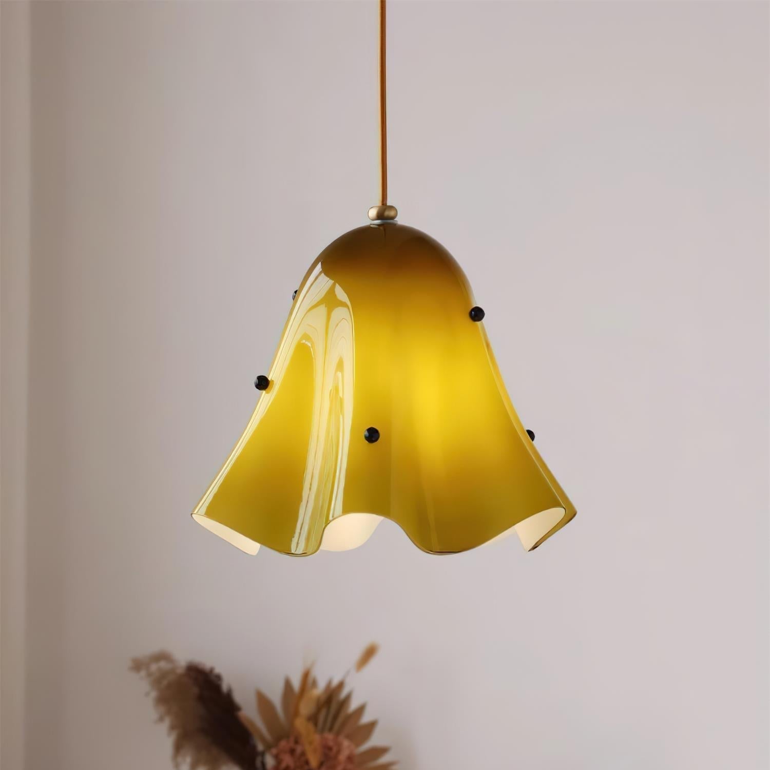 Arden Bell Glass Pendant Light-Neutral Decor