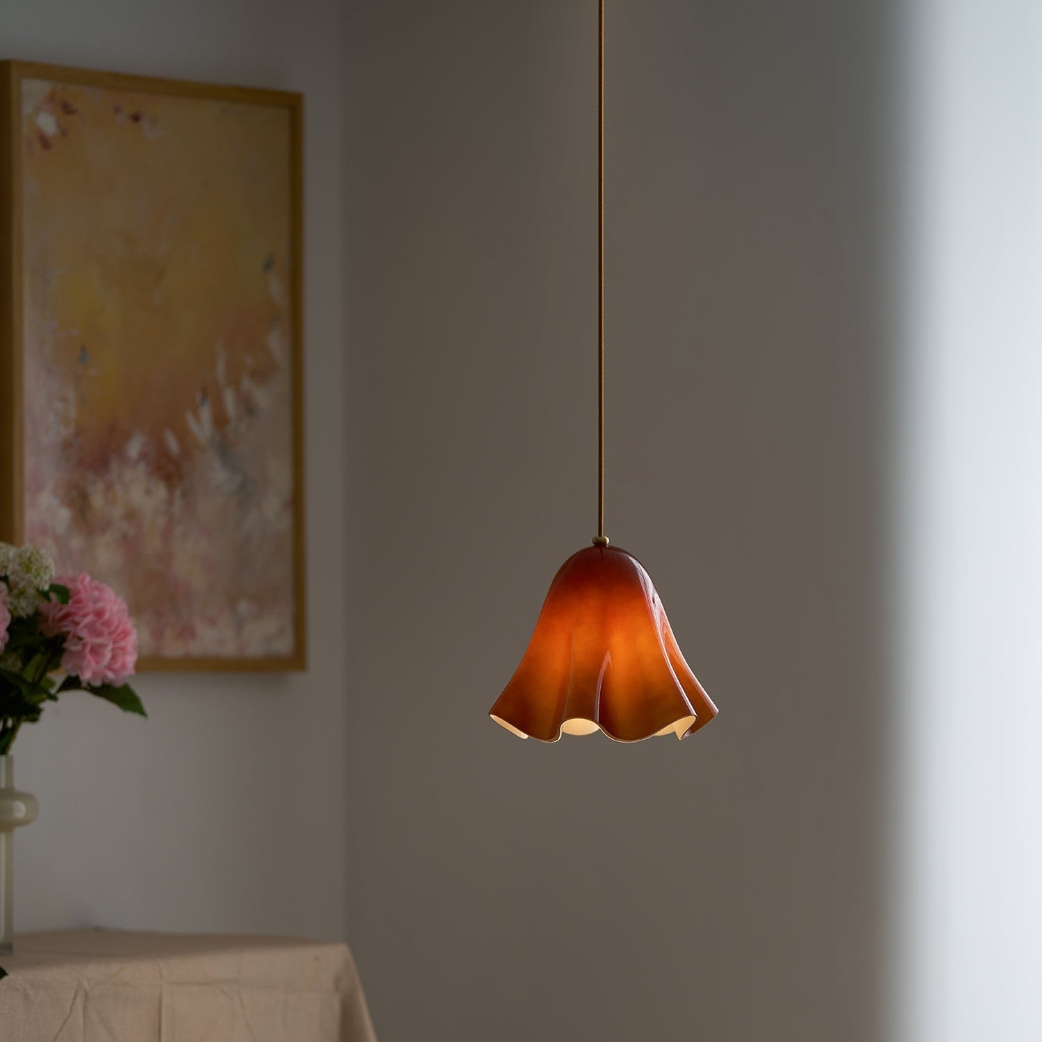 Arden Bell Glass Pendant Light-Neutral Decor