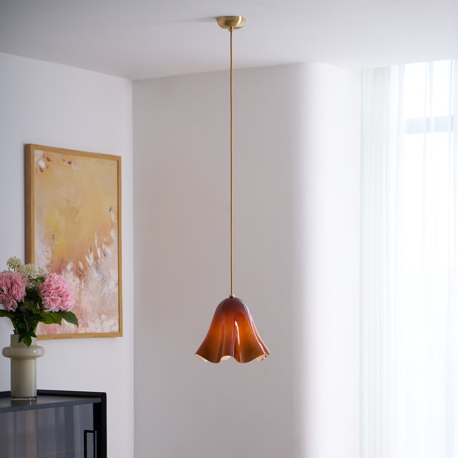 Arden Bell Glass Pendant Light-Neutral Decor
