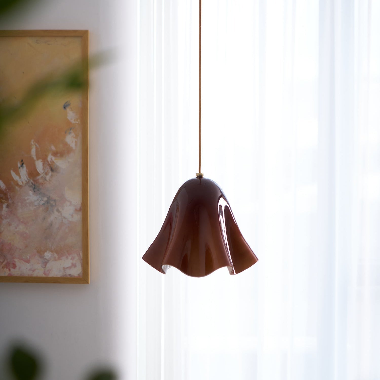 Arden Bell Glass Pendant Light-Neutral Decor