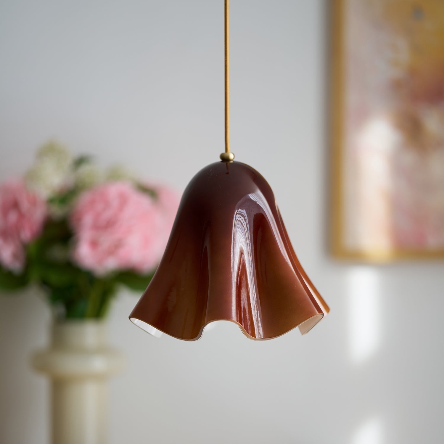 Arden Bell Glass Pendant Light-Neutral Decor