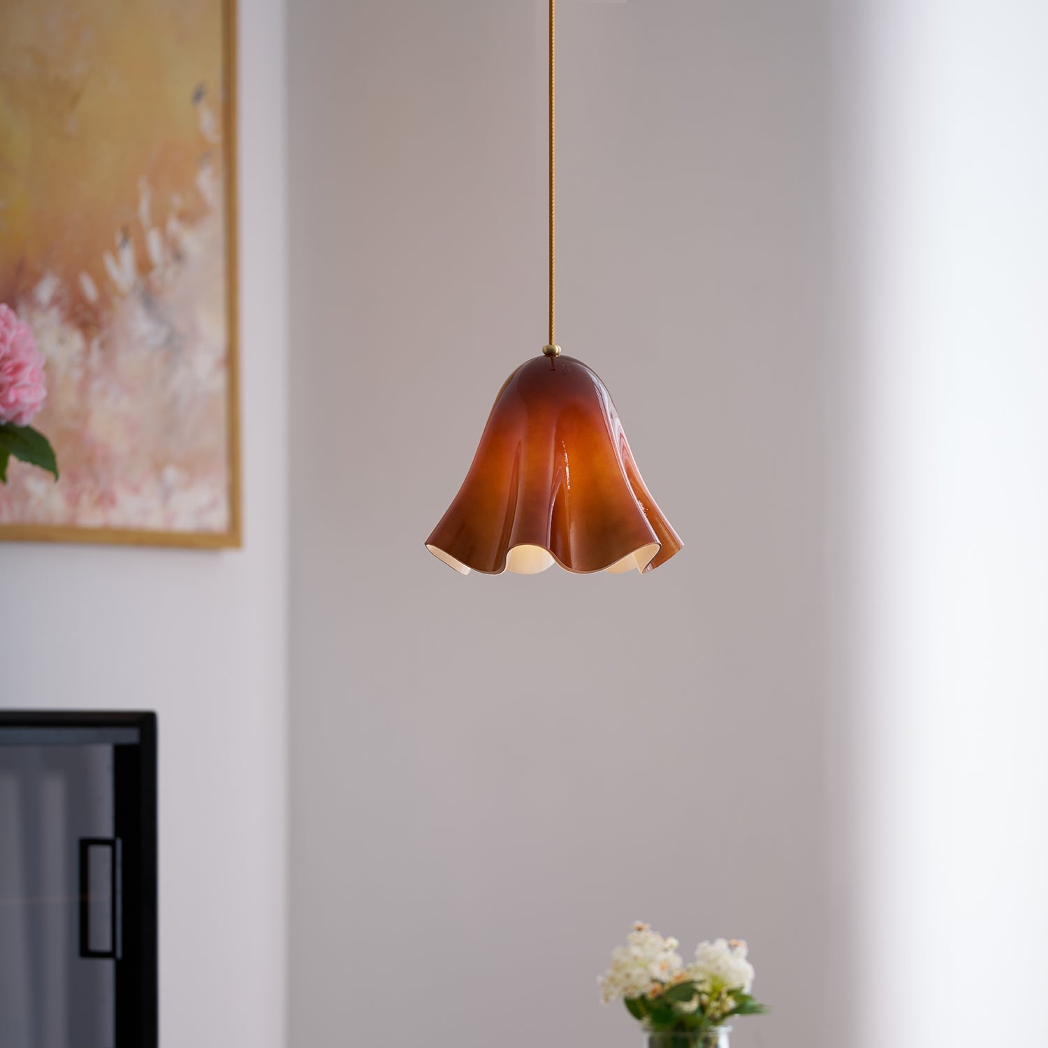 Arden Bell Glass Pendant Light-Neutral Decor