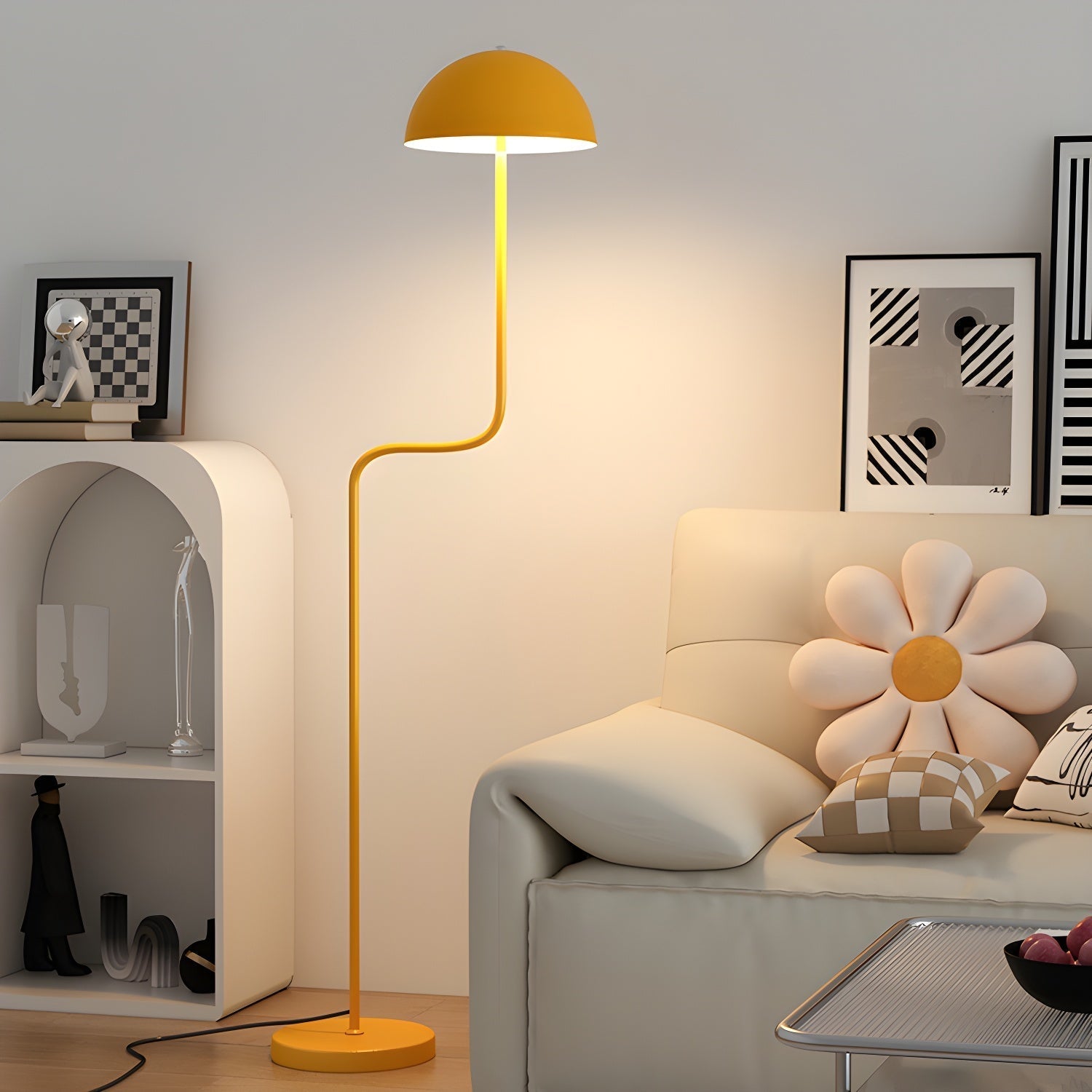 Narain Glass Minimalist Floor Lamp-Neutral Decor
