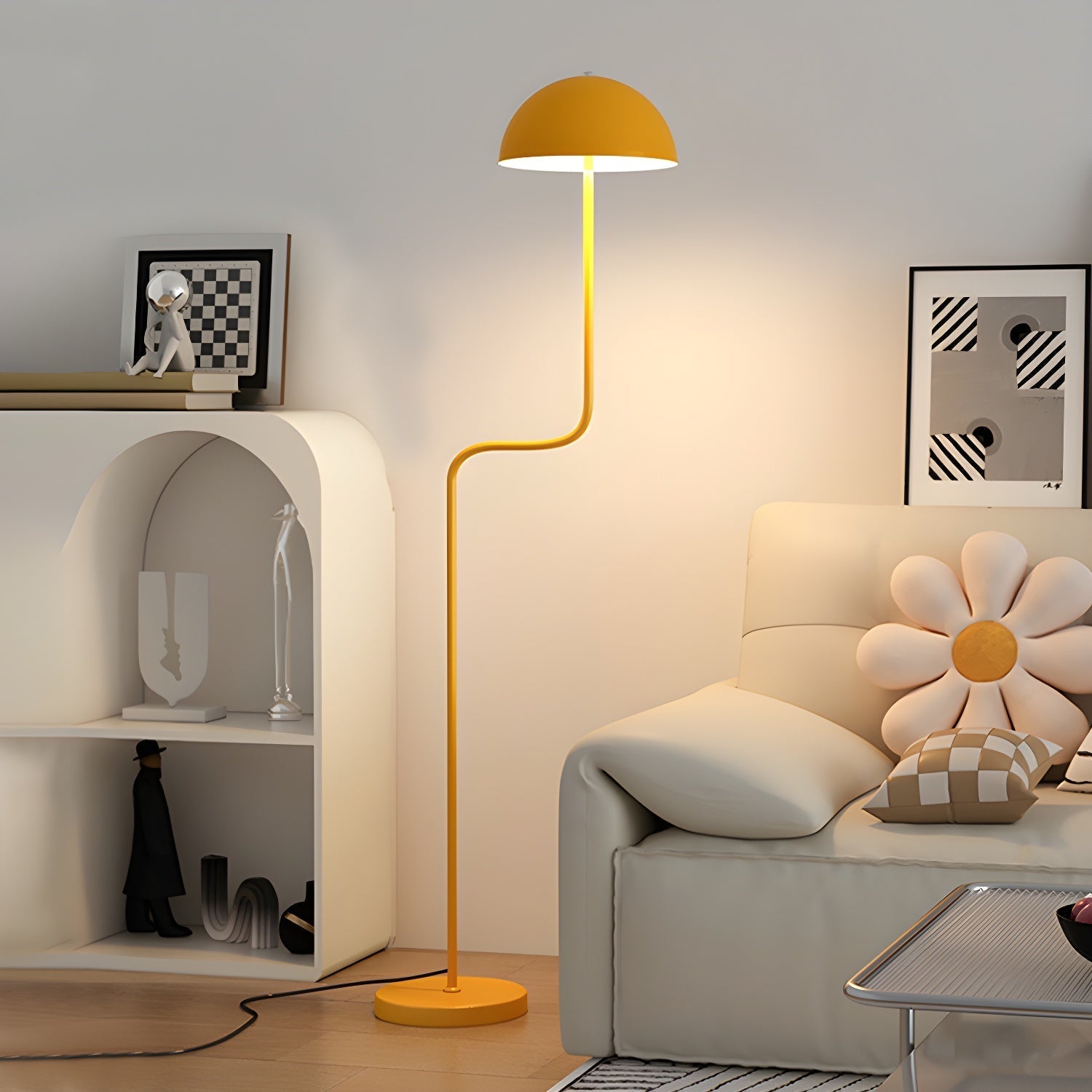 Narain Glass Minimalist Floor Lamp-Neutral Decor