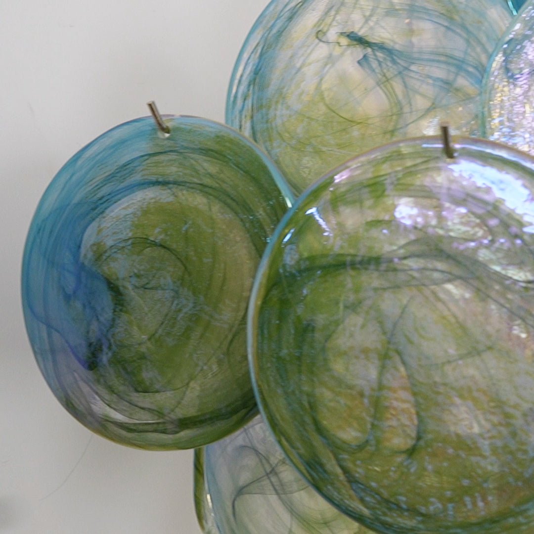 Elowen Chandelier Green Murano Glass Disc Nature-Neutral Decor
