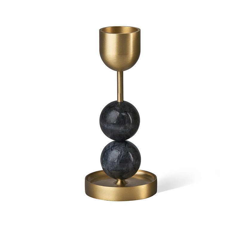 Fuldo Verdant Sphere Candle Holder Brushed Brass Accent Mid-century Interior-Neutral Decor