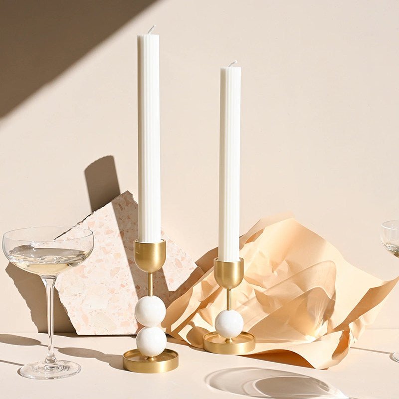 Fuldo Verdant Sphere Candle Holder Brushed Brass Accent Mid-century Interior-Neutral Decor