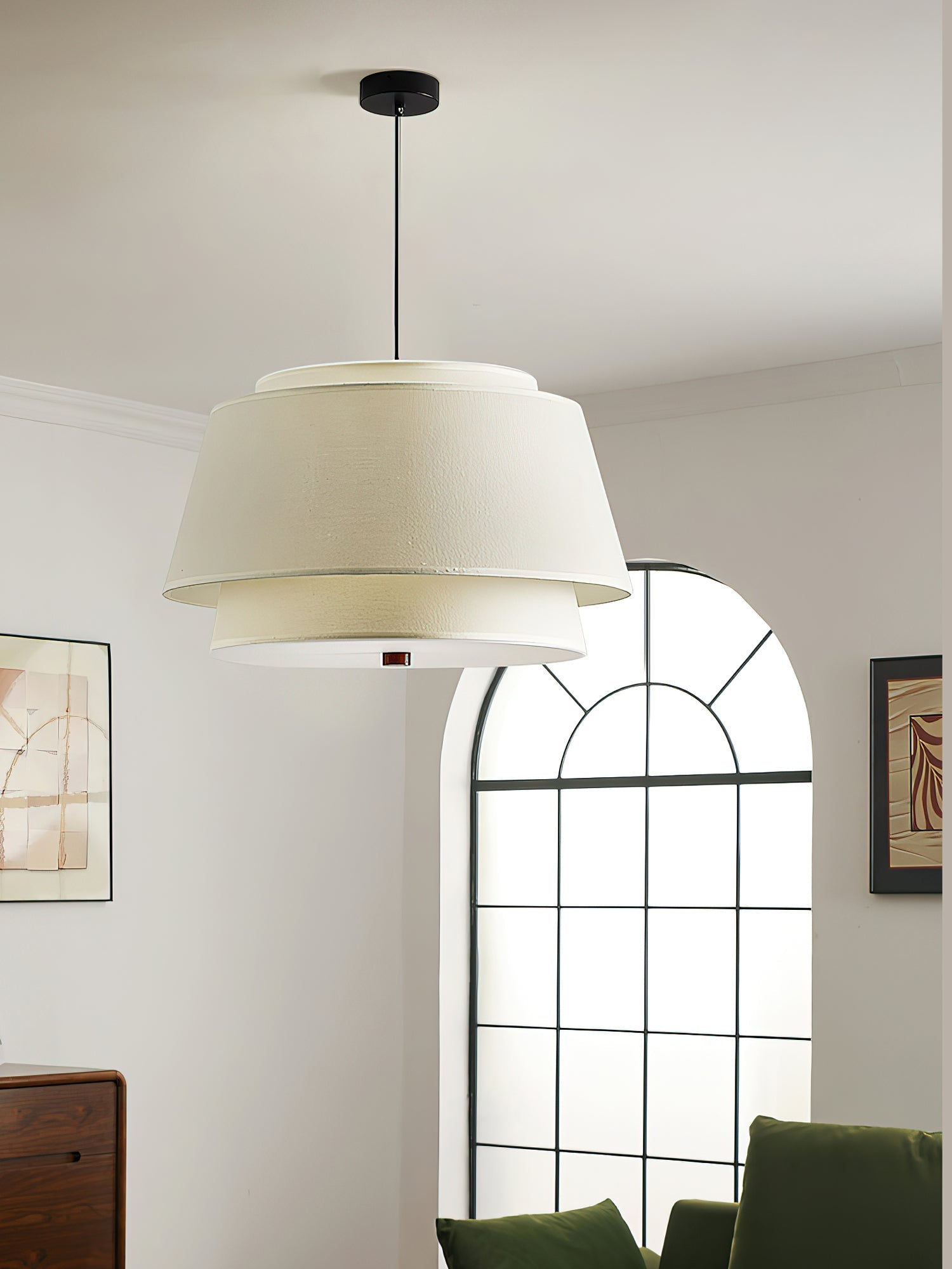 Verdura Drum Pendant Light-Neutral Decor