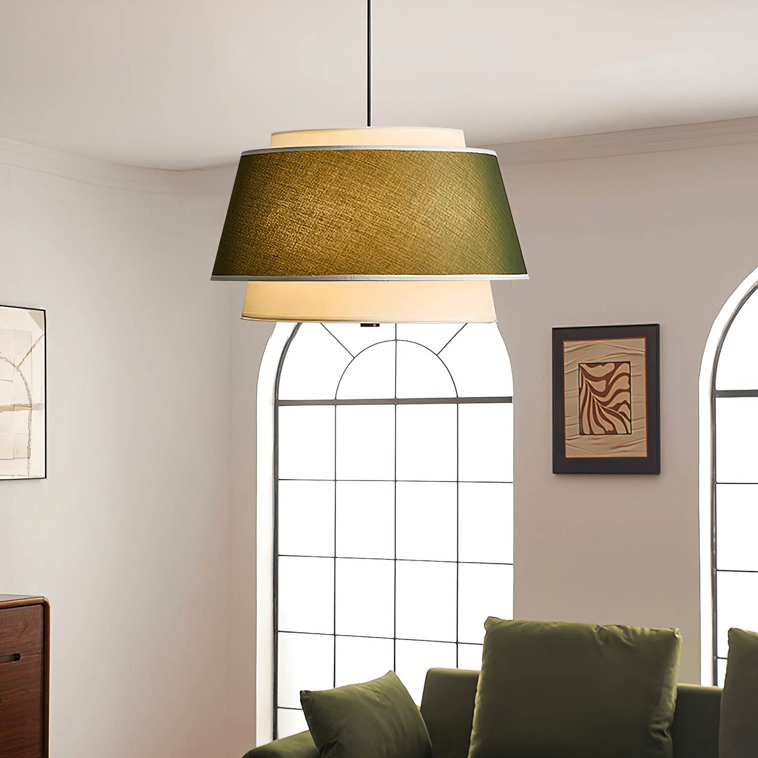 Verdura Drum Pendant Light-Neutral Decor