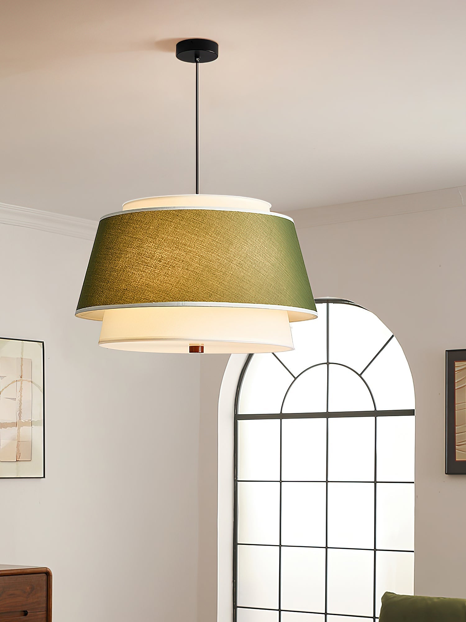 Verdura Drum Pendant Light-Neutral Decor