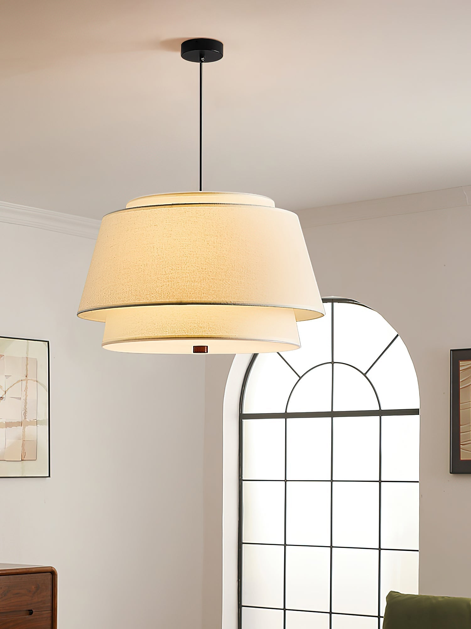 Verdura Drum Pendant Light-Neutral Decor