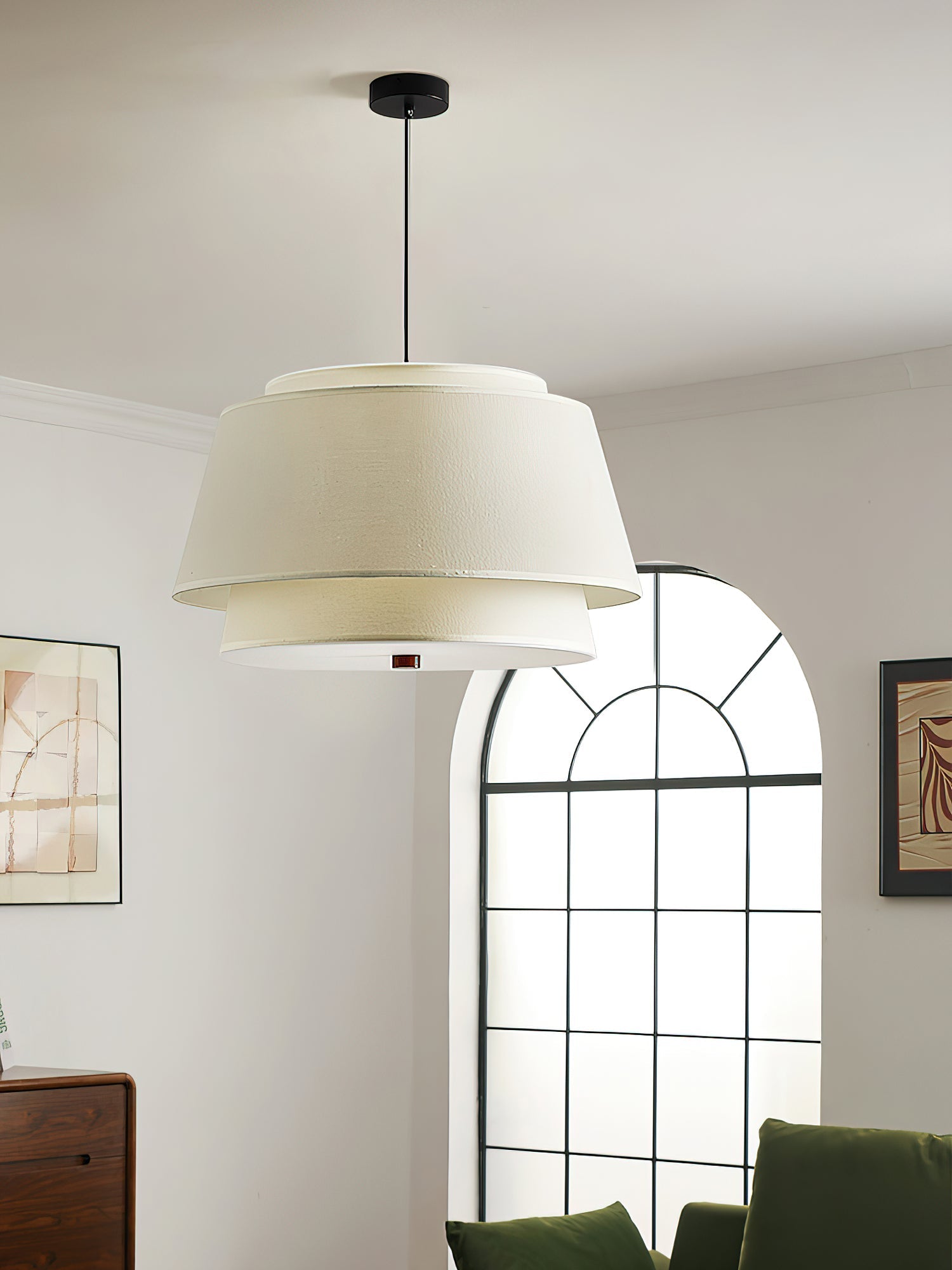 Verdura Drum Pendant Light-Neutral Decor