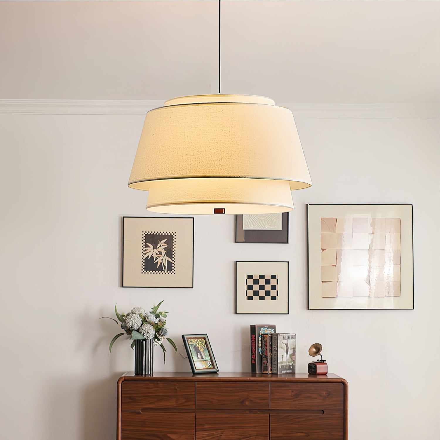 Verdura Drum Pendant Light-Neutral Decor