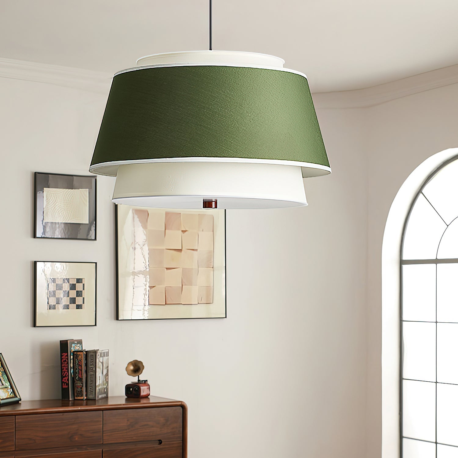Verdura Drum Pendant Light-Neutral Decor