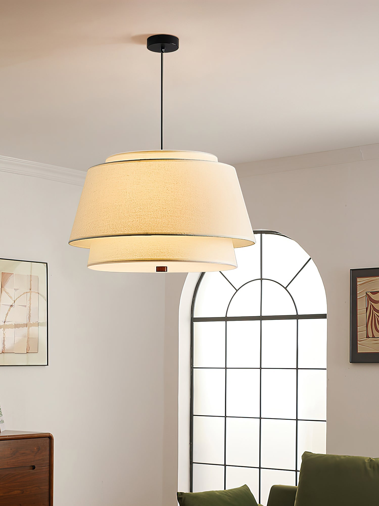 Verdura Drum Pendant Light-Neutral Decor
