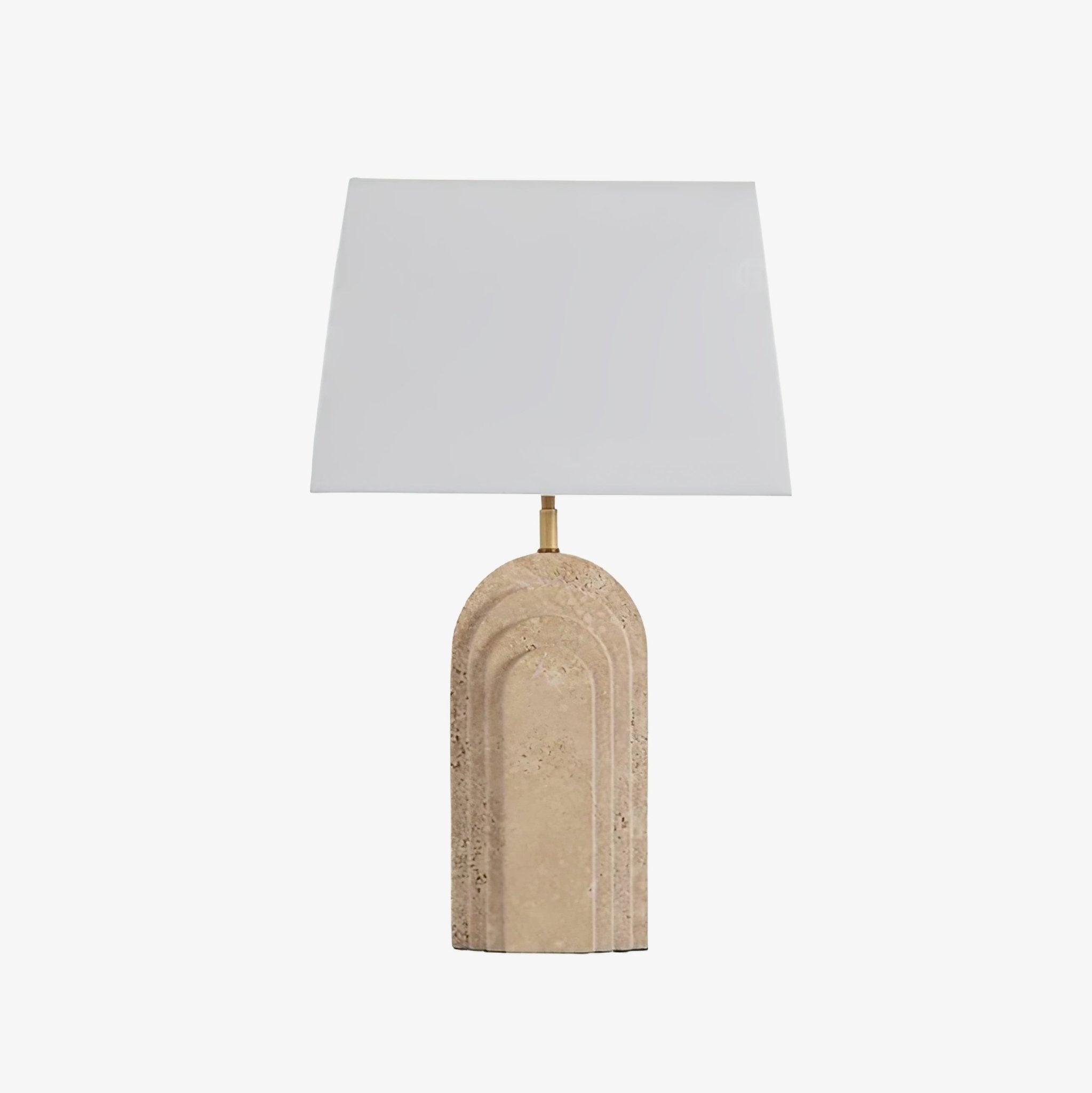 Livia Travertine Table Lamp-Neutral Decor