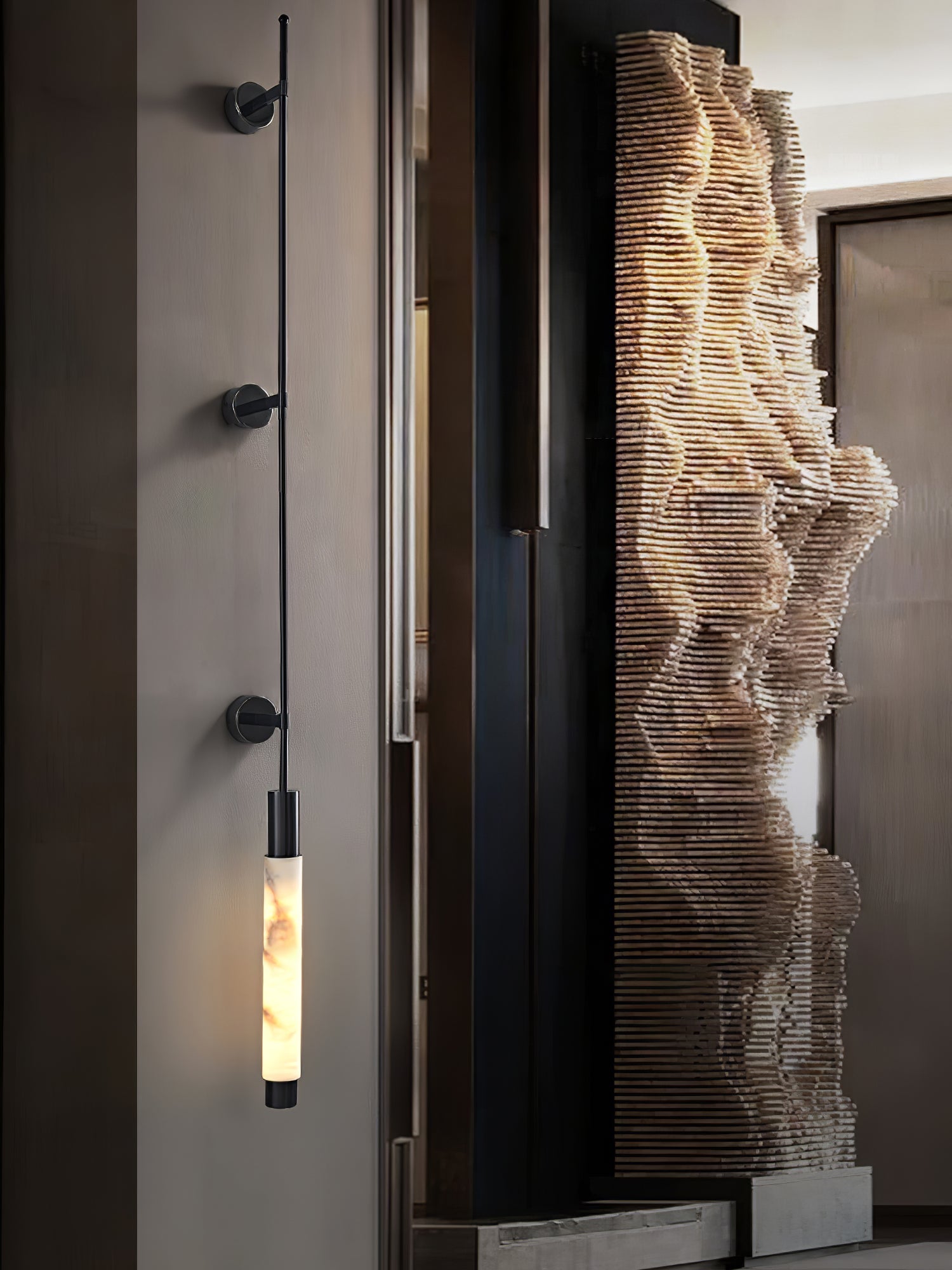 Rico Minimalist Alabaster Wall Light-Neutral Decor