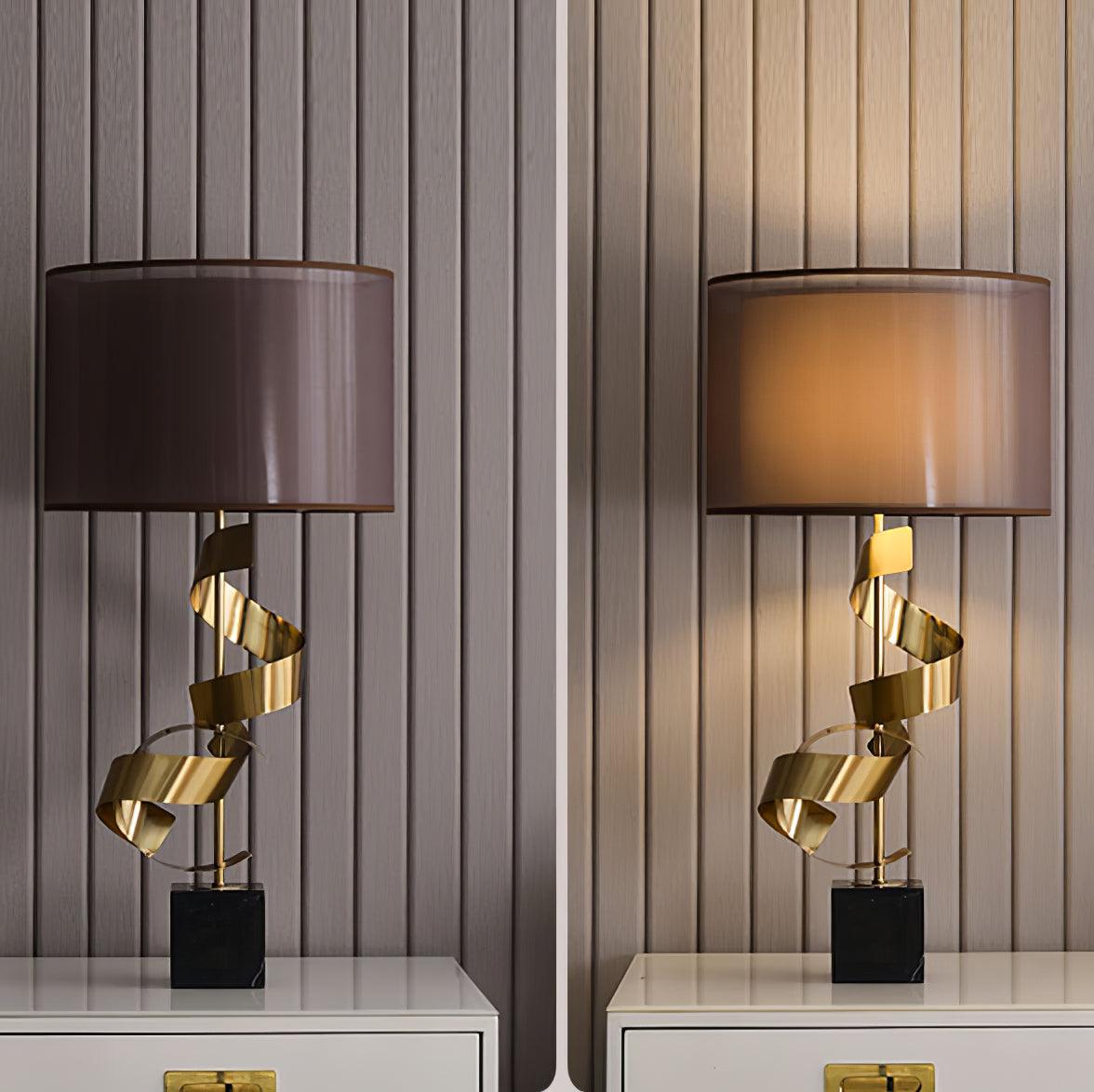 Seraph Luxe Fabric Table Lamp-Neutral Decor