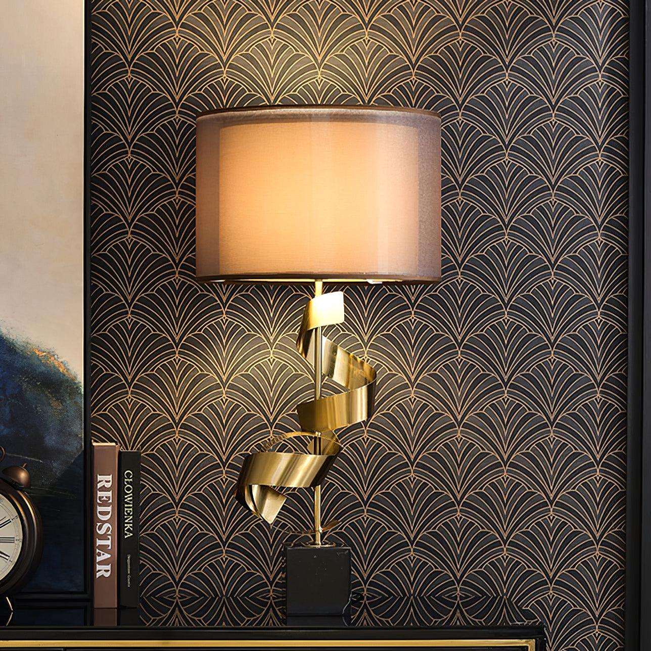 Seraph Luxe Fabric Table Lamp-Neutral Decor