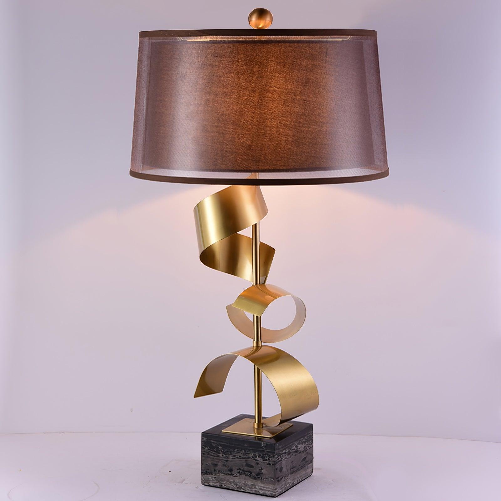Seraph Luxe Fabric Table Lamp-Neutral Decor