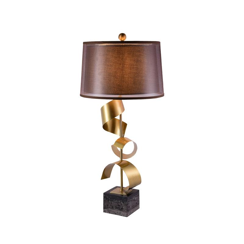 Seraph Luxe Fabric Table Lamp-Neutral Decor