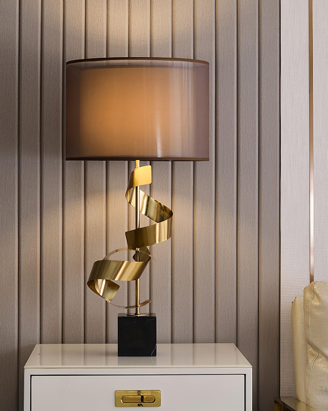 Seraph Luxe Fabric Table Lamp-Neutral Decor
