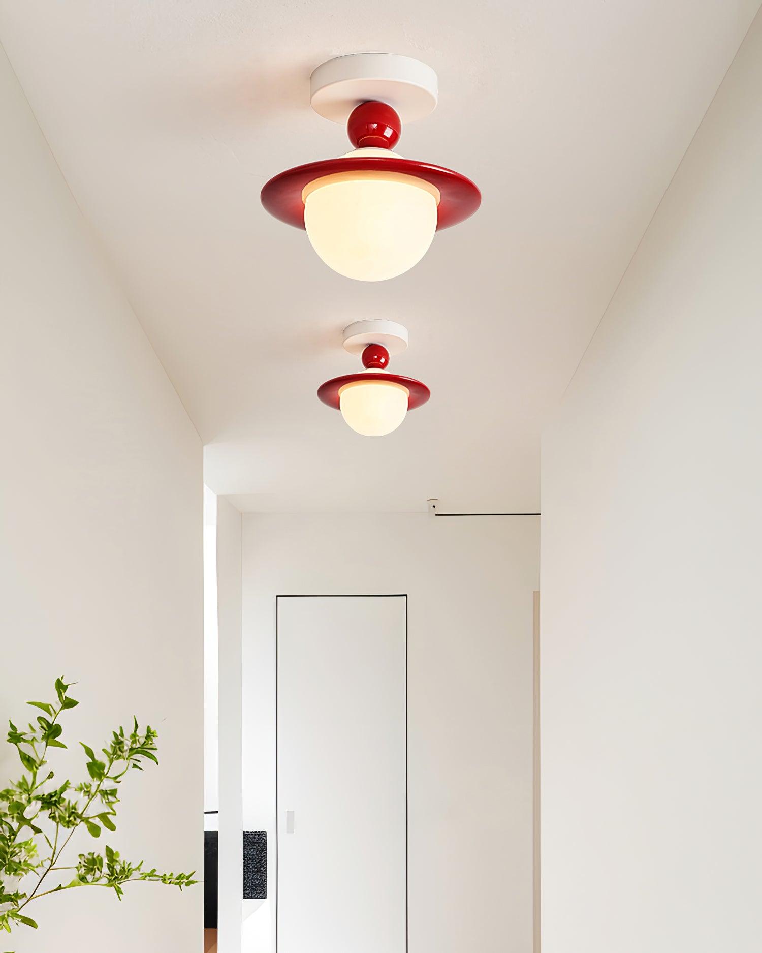 Selvian Ceiling Light Red and White Sputnik Retro-Neutral Decor