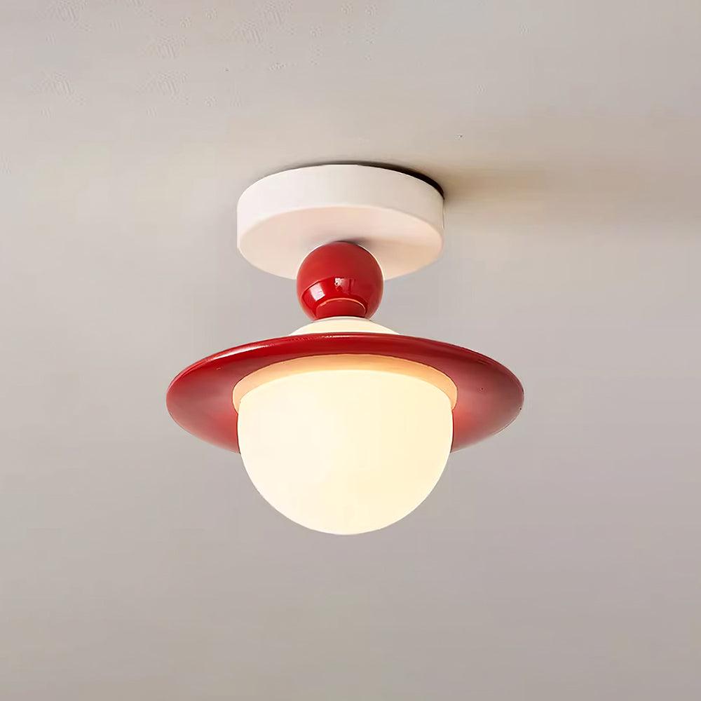 Selvian Ceiling Light Red and White Sputnik Retro-Neutral Decor