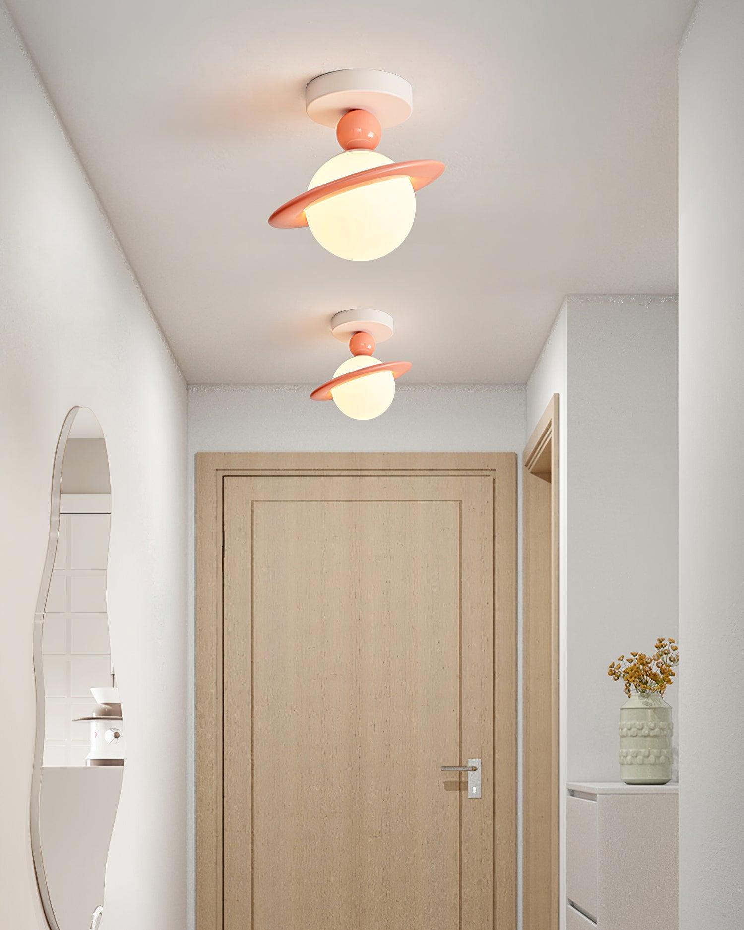 Selvian Ceiling Light Red and White Sputnik Retro-Neutral Decor