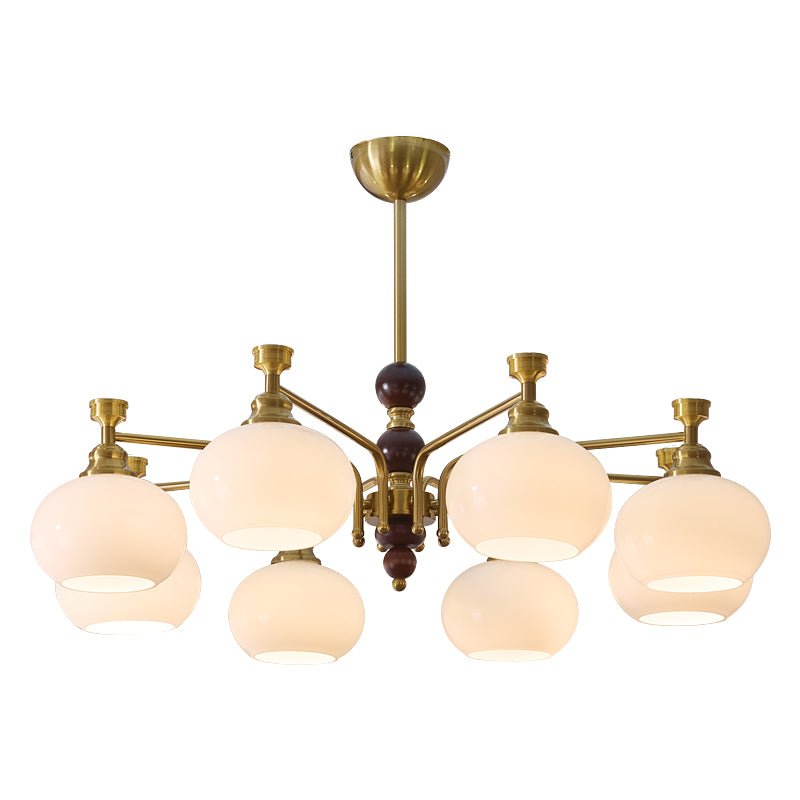 Aursolos Traditional Elegance Wood Glass Chandelier-Neutral Decor