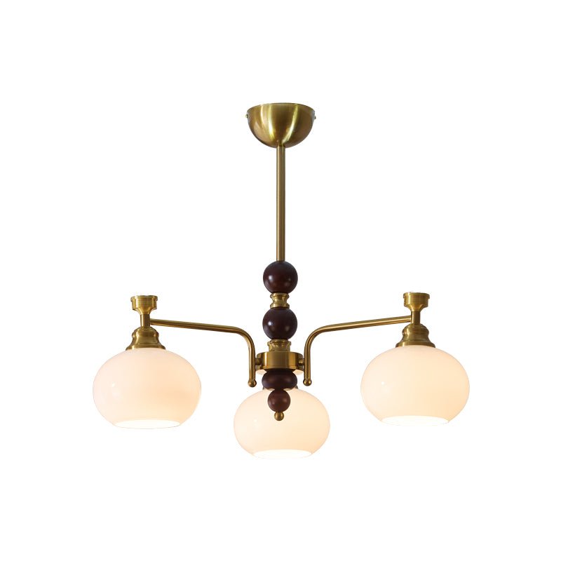 Aursolos Traditional Elegance Wood Glass Chandelier-Neutral Decor