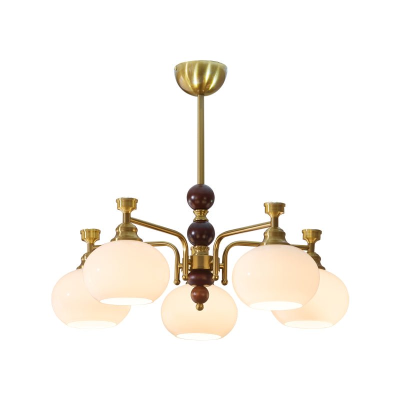 Aursolos Traditional Elegance Wood Glass Chandelier-Neutral Decor
