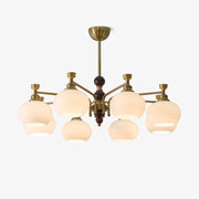 Aursolos Traditional Elegance Wood Glass Chandelier-Neutral Decor